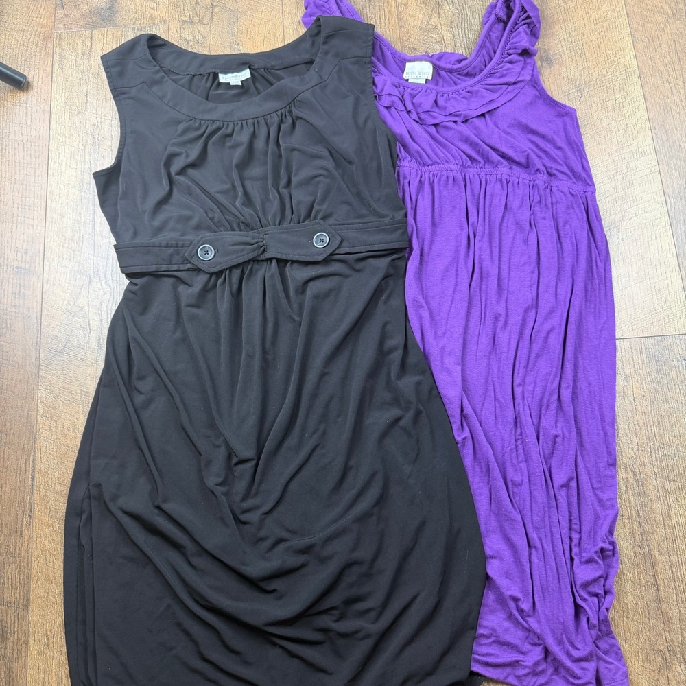 A Pea in the Pod Motherhood Maternity Dresses Women Large Black Purple